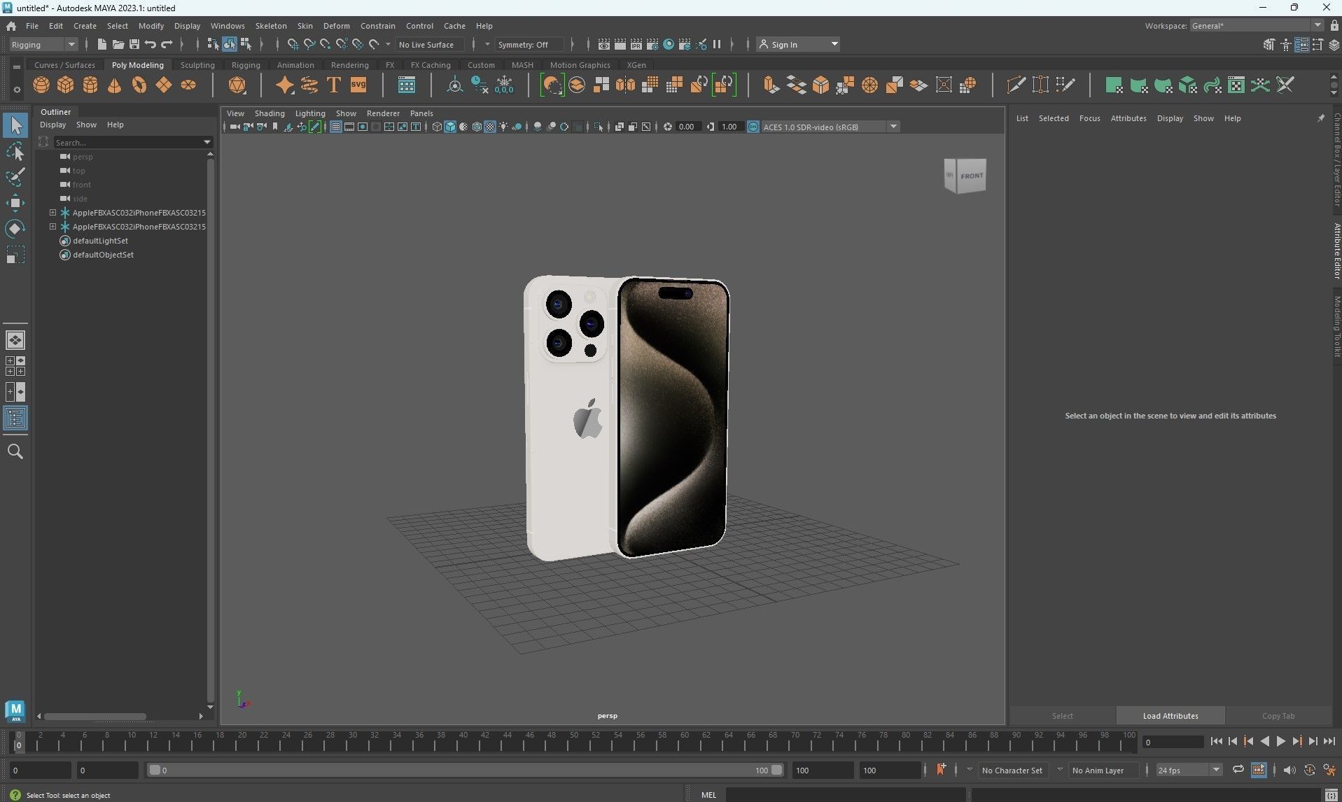 Apple iPhone 15 Pro and Pro max Natural Titanium Low-poly 3D model_40