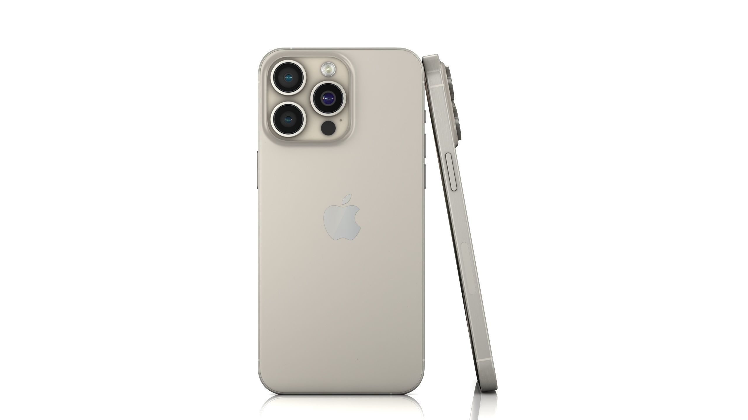 Apple iPhone 15 Pro and Pro max Natural Titanium Low-poly 3D model_28