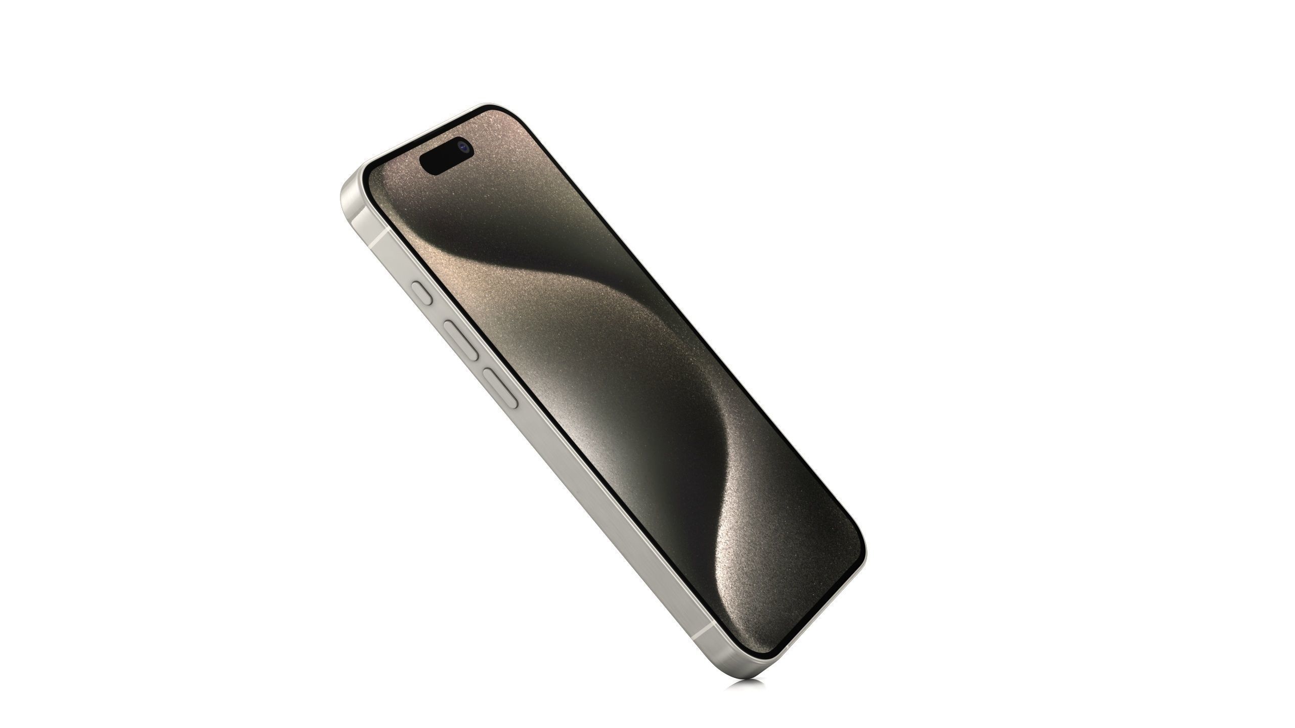 Apple iPhone 15 Pro and Pro max Natural Titanium Low-poly 3D model_6
