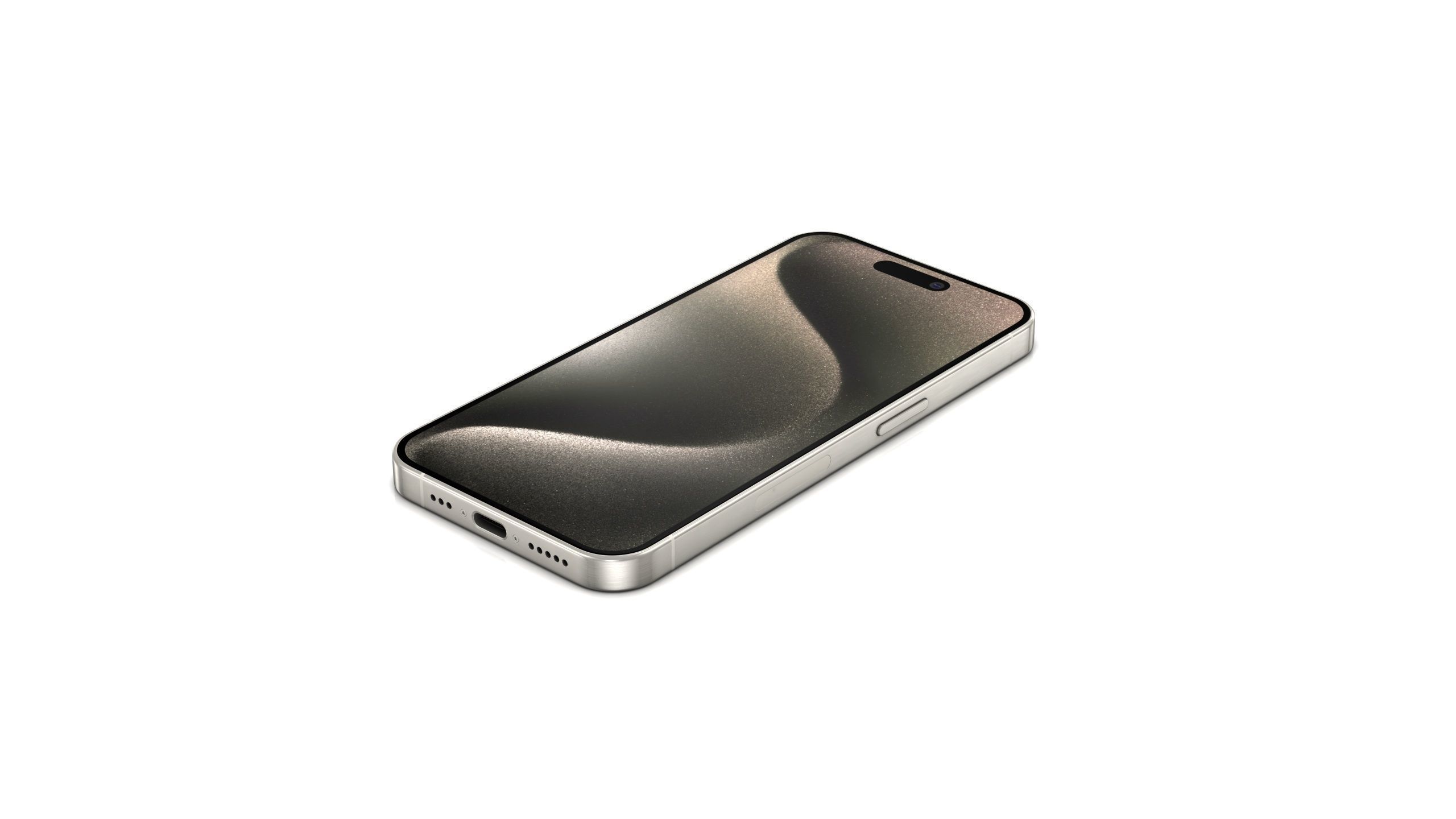 Apple iPhone 15 Pro and Pro max Natural Titanium Low-poly 3D model_9