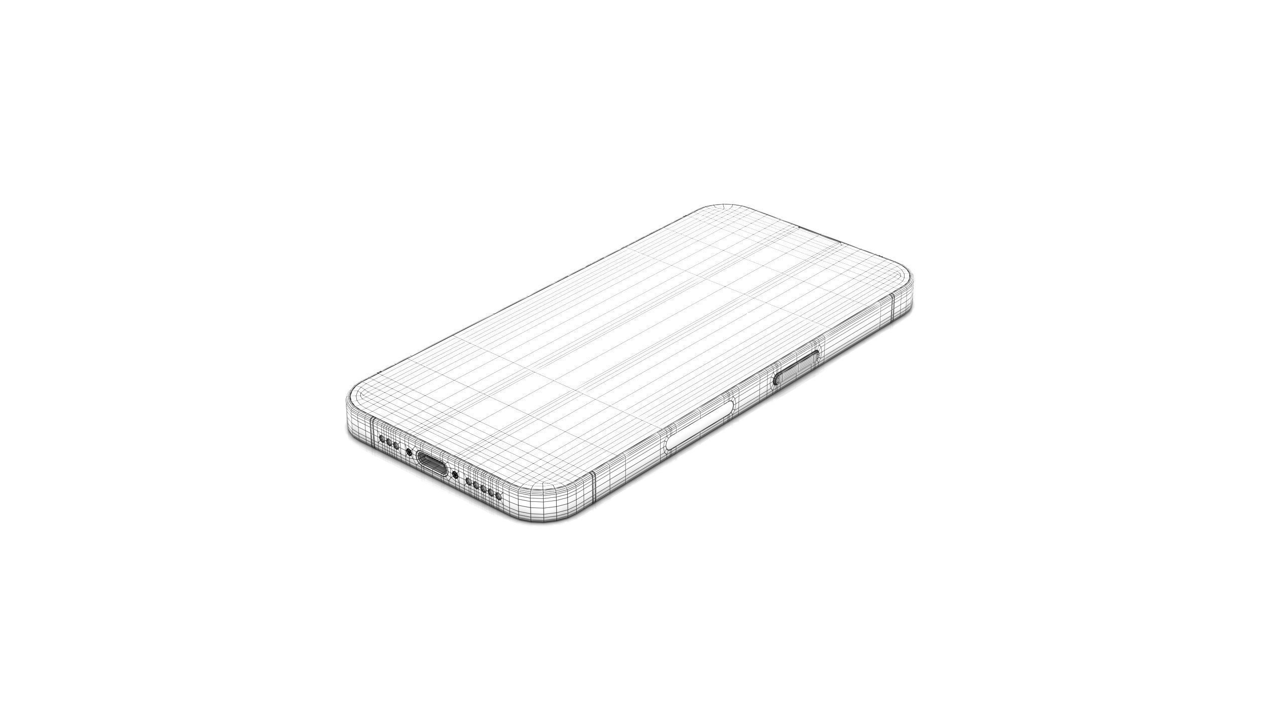 Apple iPhone 15 Pro and Pro max Natural Titanium Low-poly 3D model_23