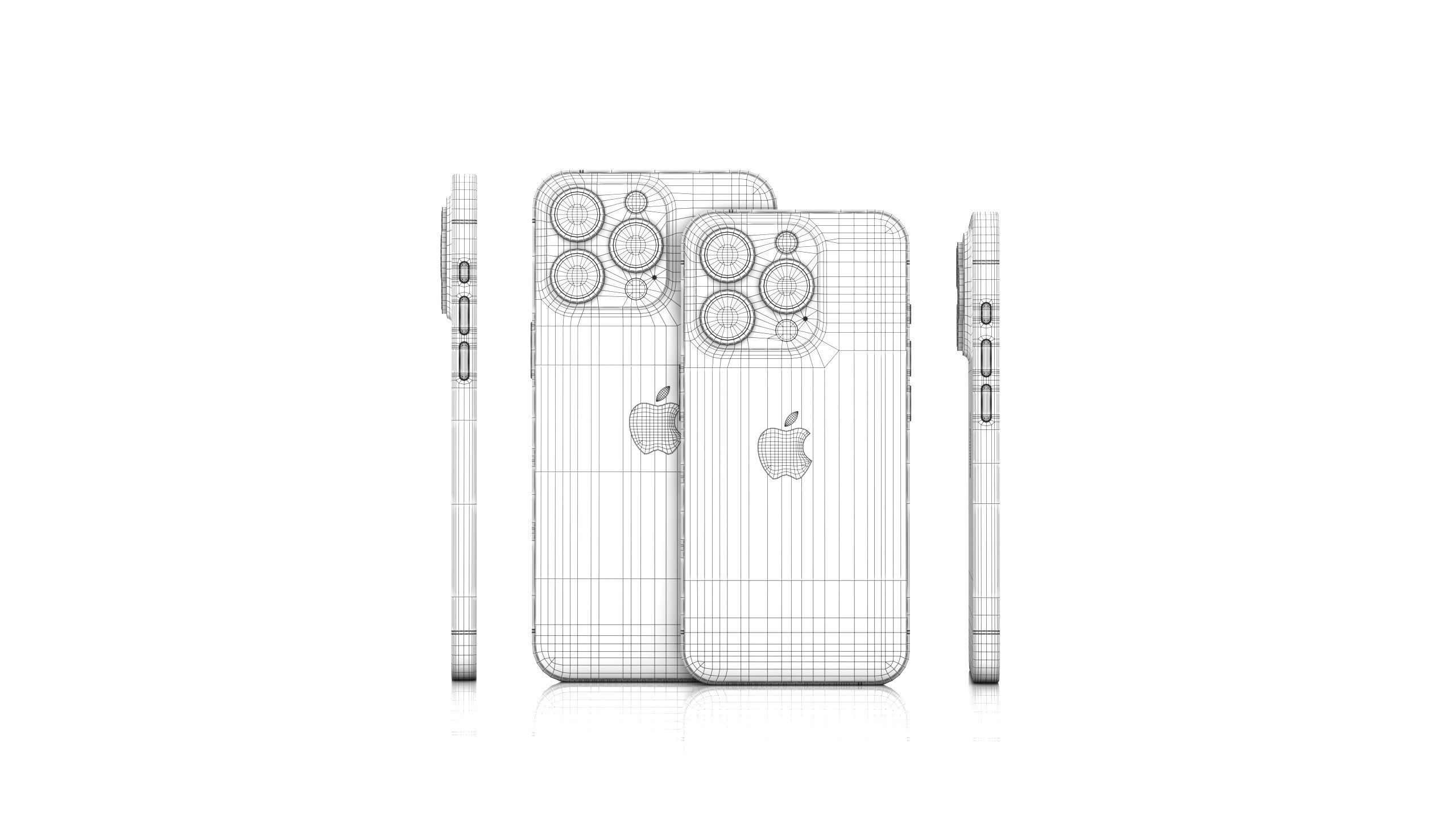 Apple iPhone 15 Pro and Pro max Natural Titanium Low-poly 3D model_31