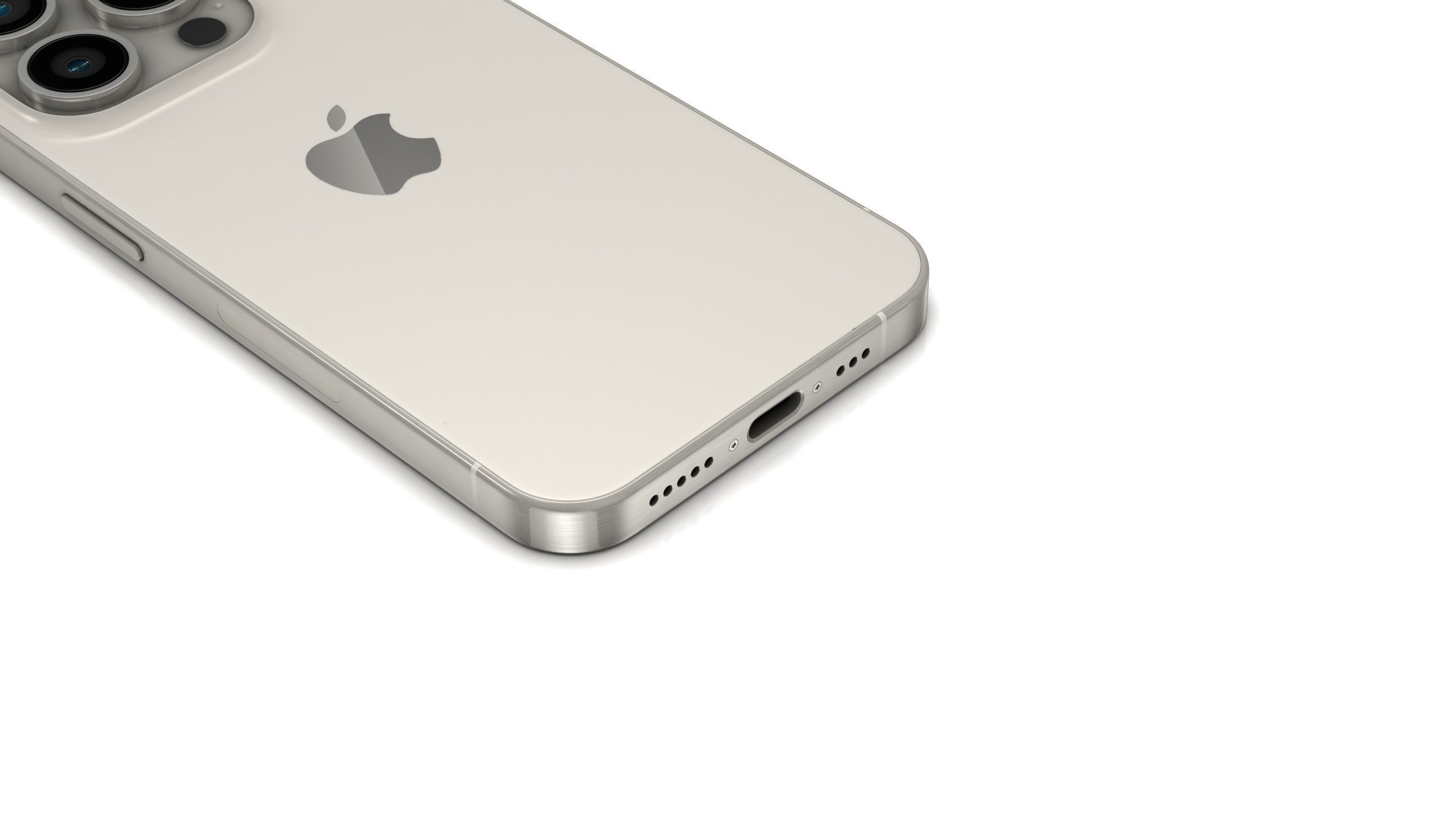 Apple iPhone 15 Pro and Pro max Natural Titanium Low-poly 3D model_13