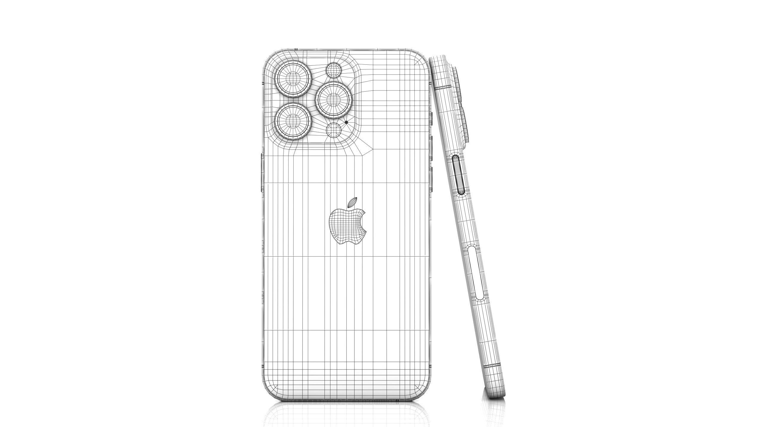 Apple iPhone 15 Pro and Pro max Natural Titanium Low-poly 3D model_32