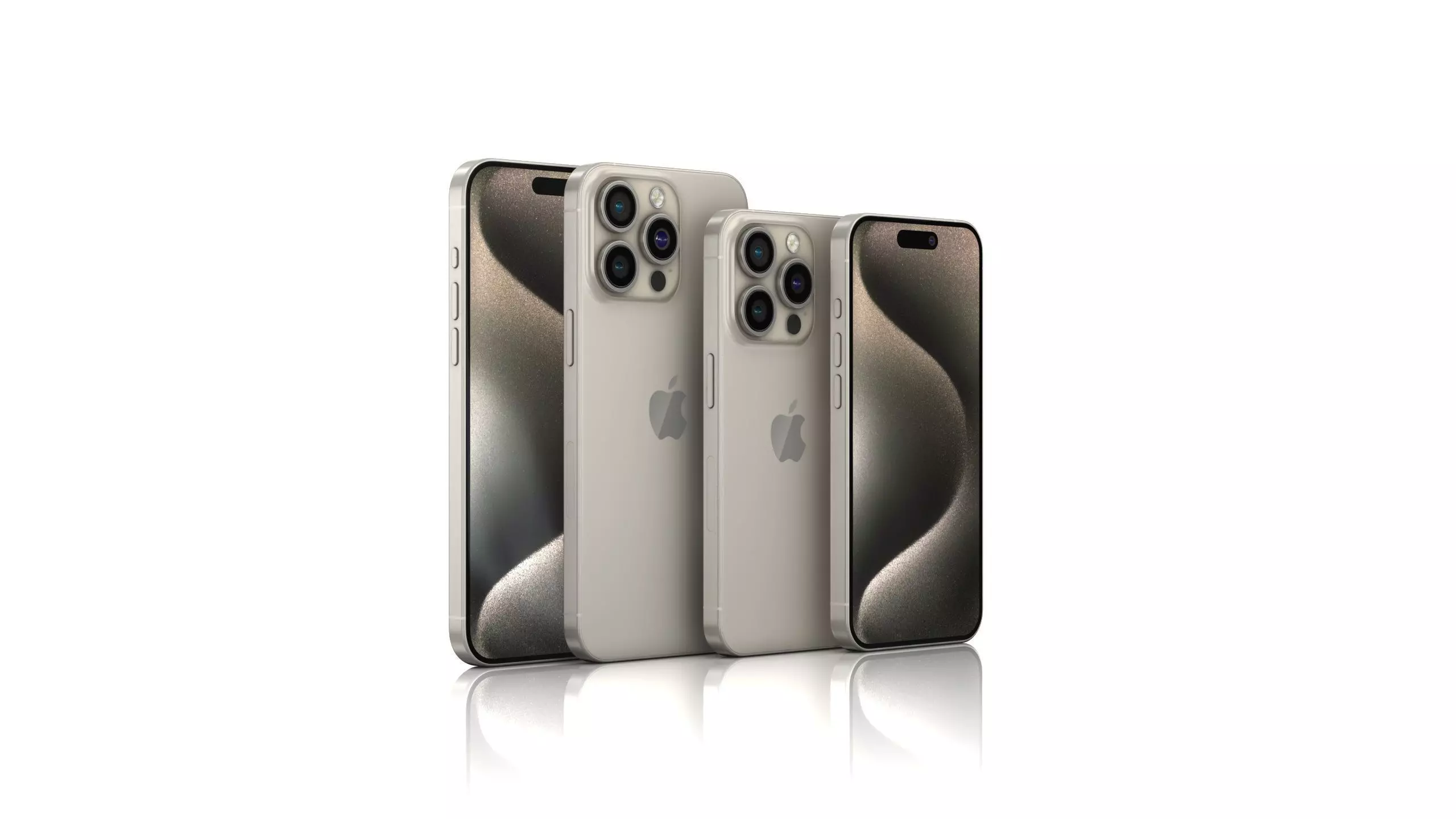 Apple iPhone 15 Pro and Pro max Natural Titanium Low-poly 3D model_0
