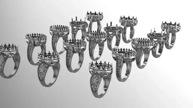 15 Silver ring pack in 5 pattern