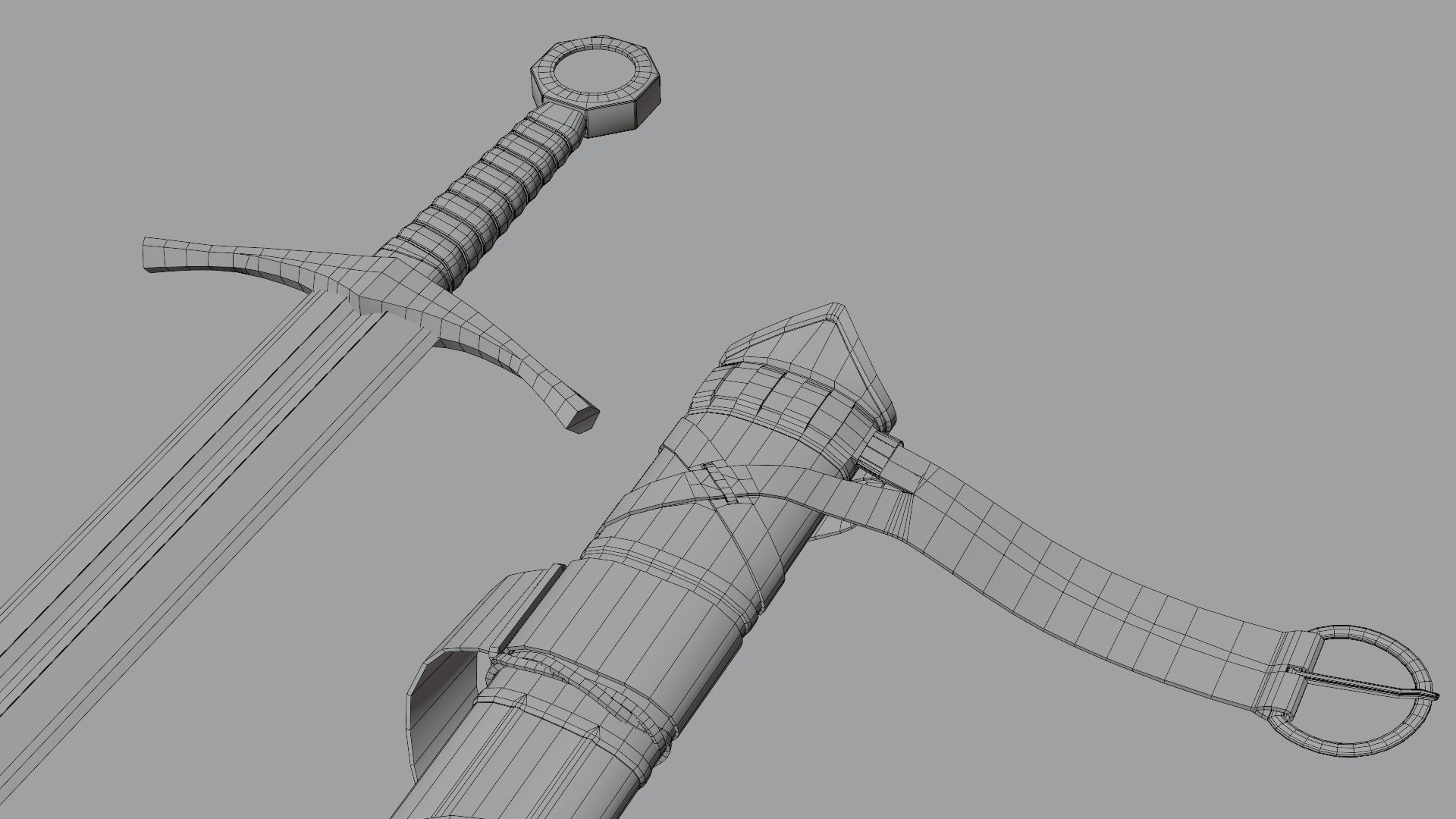 Templar Knight Sword 3D model_17