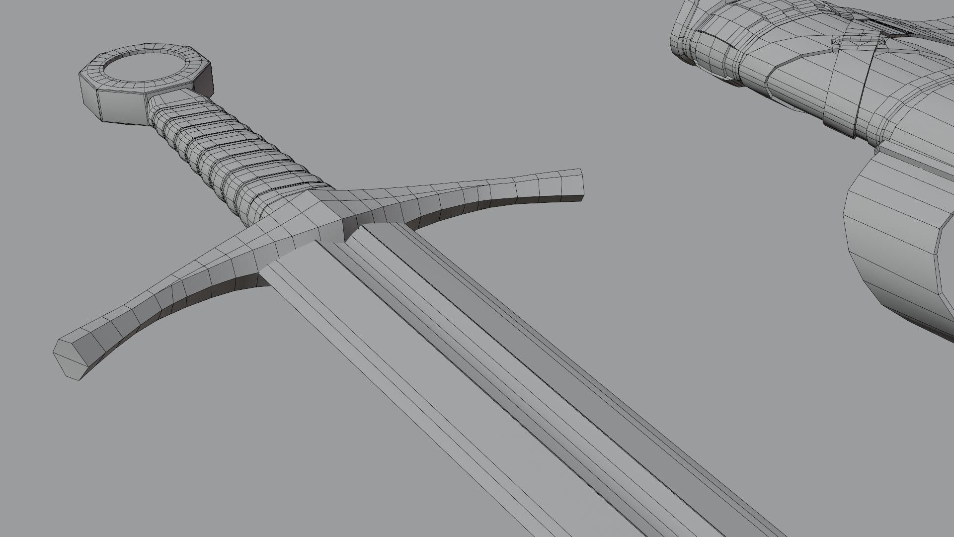 Templar Knight Sword 3D model_15