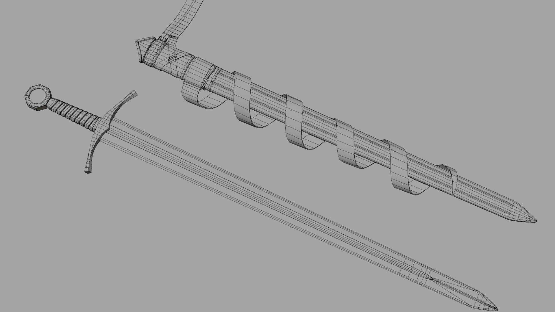 Templar Knight Sword 3D model_14