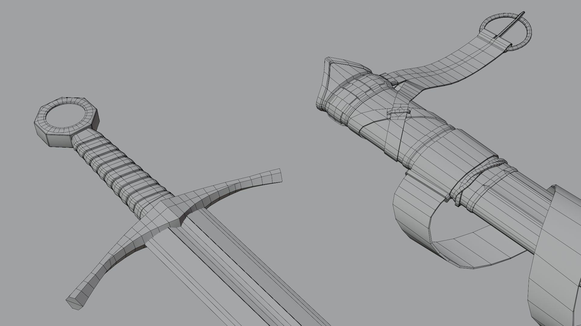 Templar Knight Sword 3D model_18