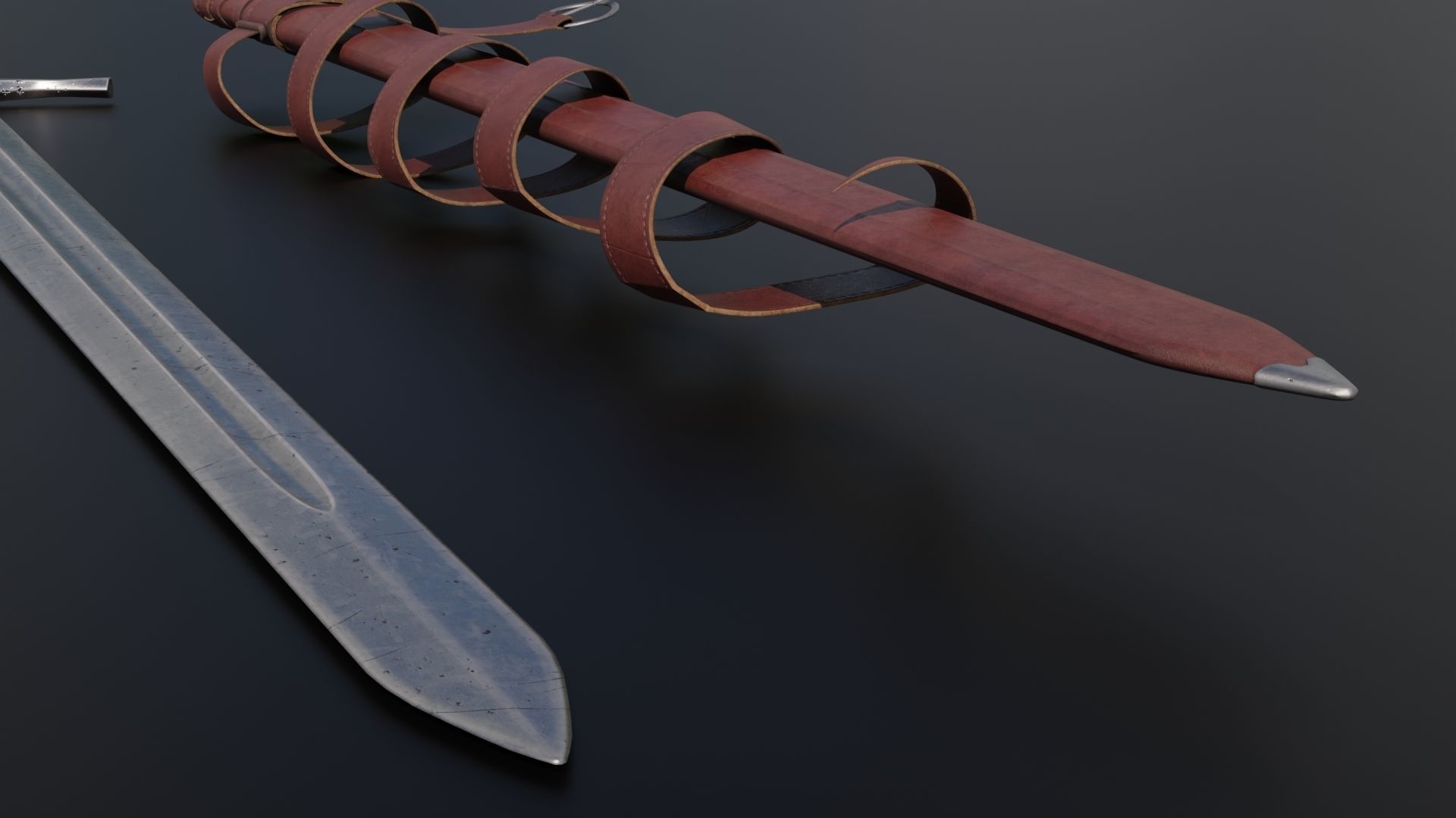 Templar Knight Sword 3D model_12