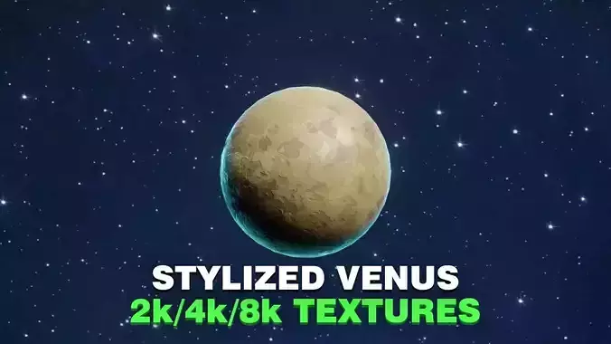 Stylized Planet Venus 3D Model 2k 4k 8k Textures Low-poly 3D model