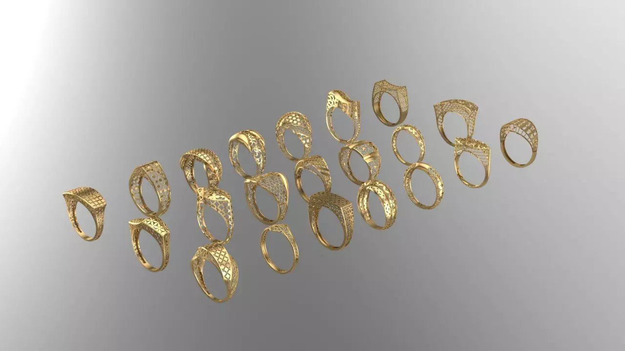 21 Gold light Fusion ring pack 3D print model_0