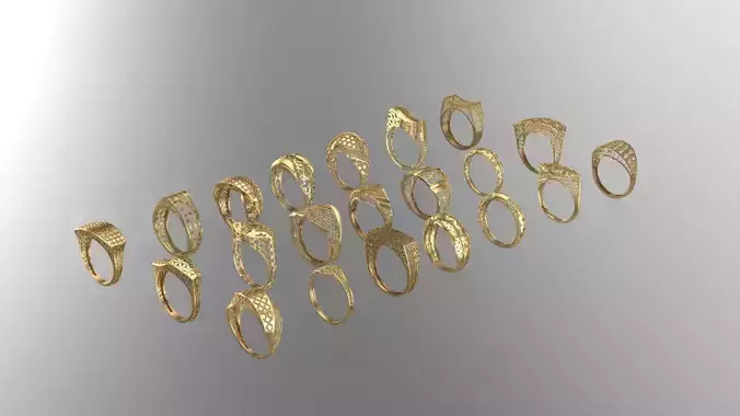 21 Gold light Fusion ring pack 3D print model