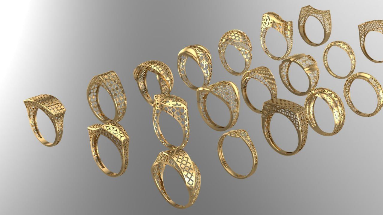 21 Gold light Fusion ring pack 3D print model_1