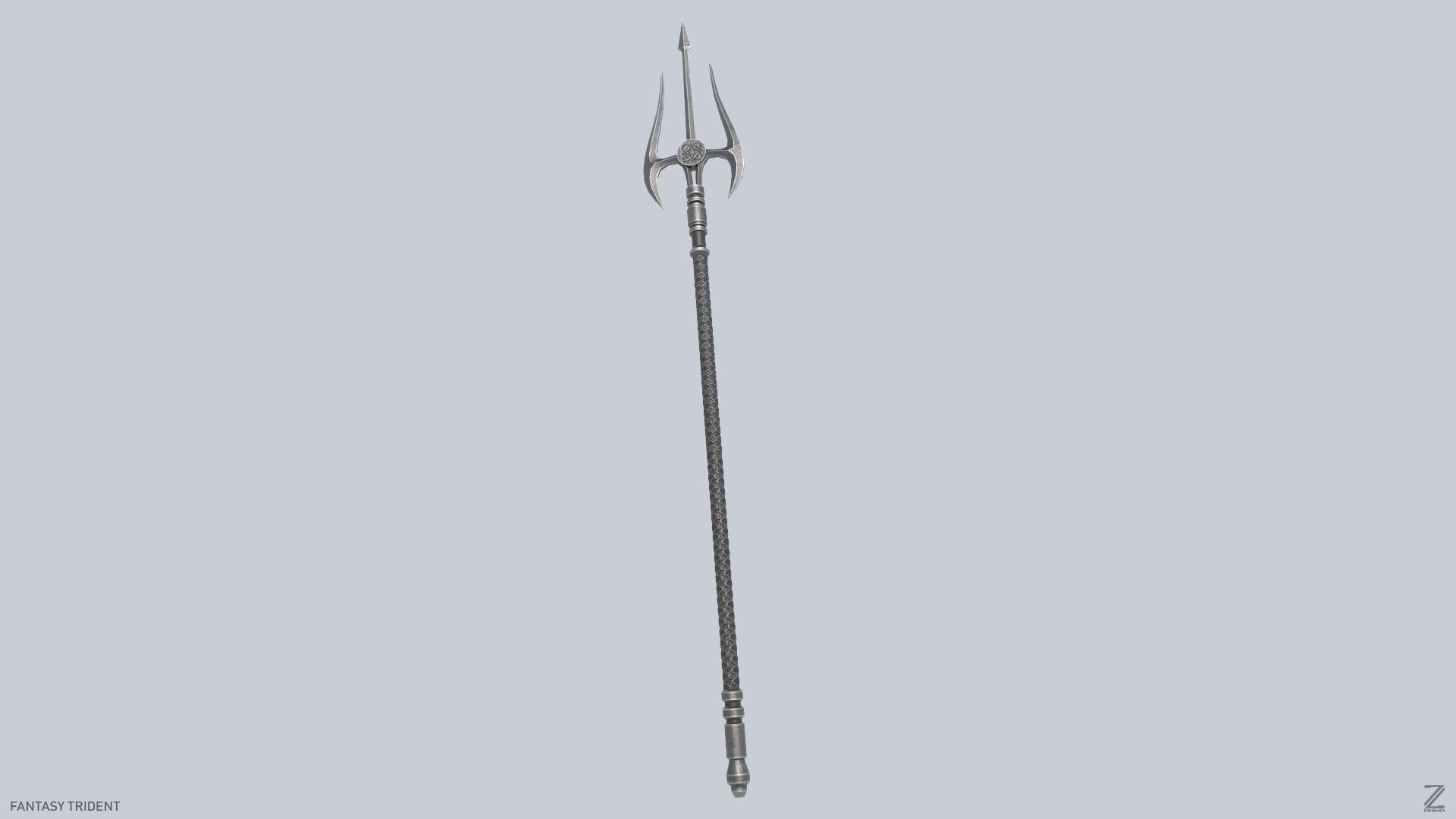 Fantasy trident Low-poly 3D model_8
