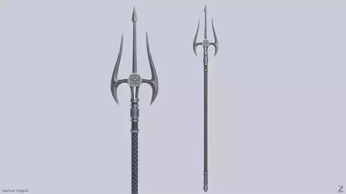 Fantasy trident Low-poly 3D model