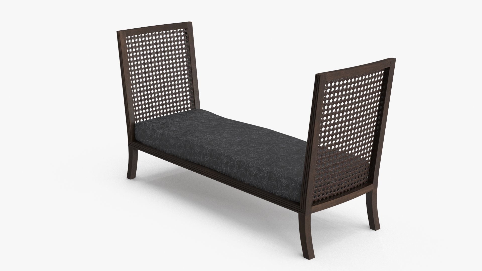 Modern Bench Low-poly 3D model_12