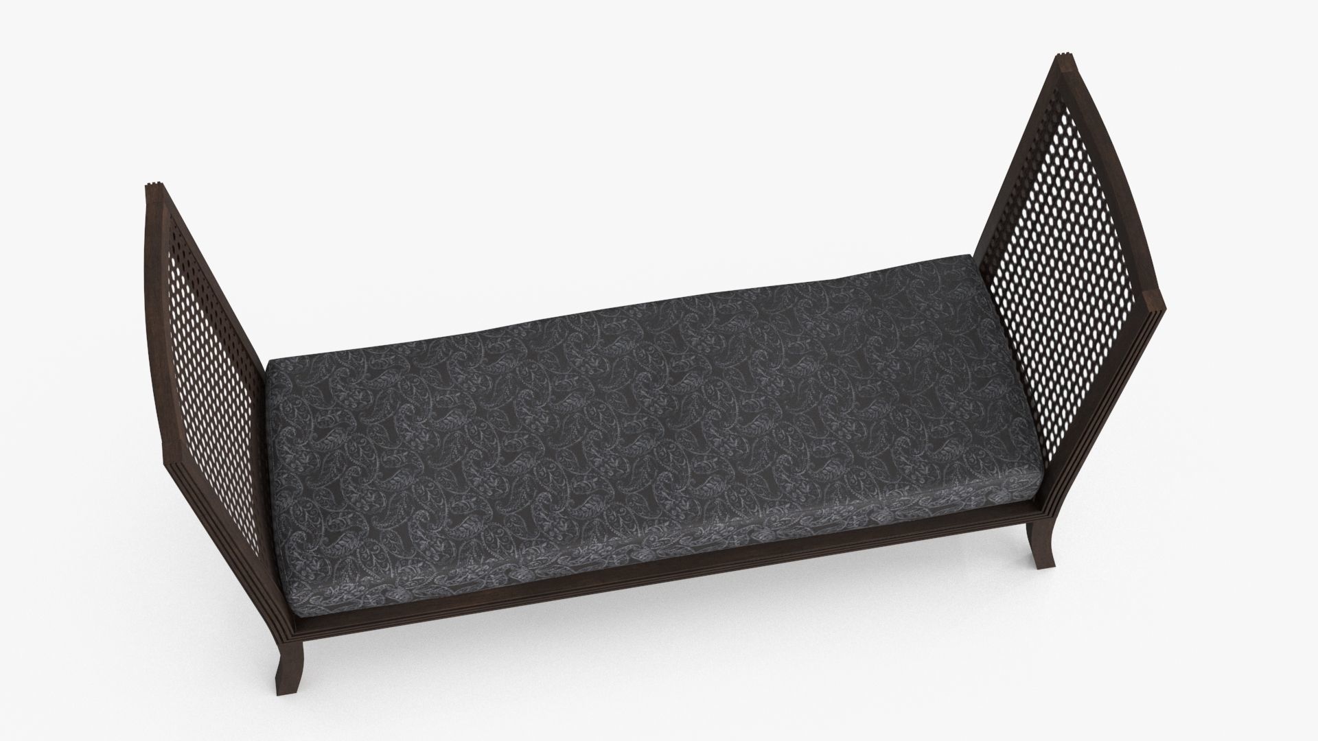 Modern Bench Low-poly 3D model_7