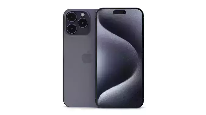 3D Apple iPhone 15 Pro Max Blue Titanium