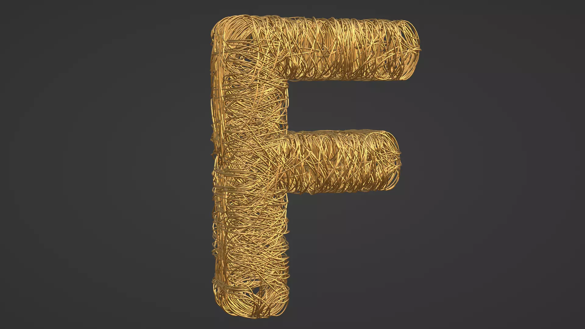 Wire Letter F Free low-poly 3D model
