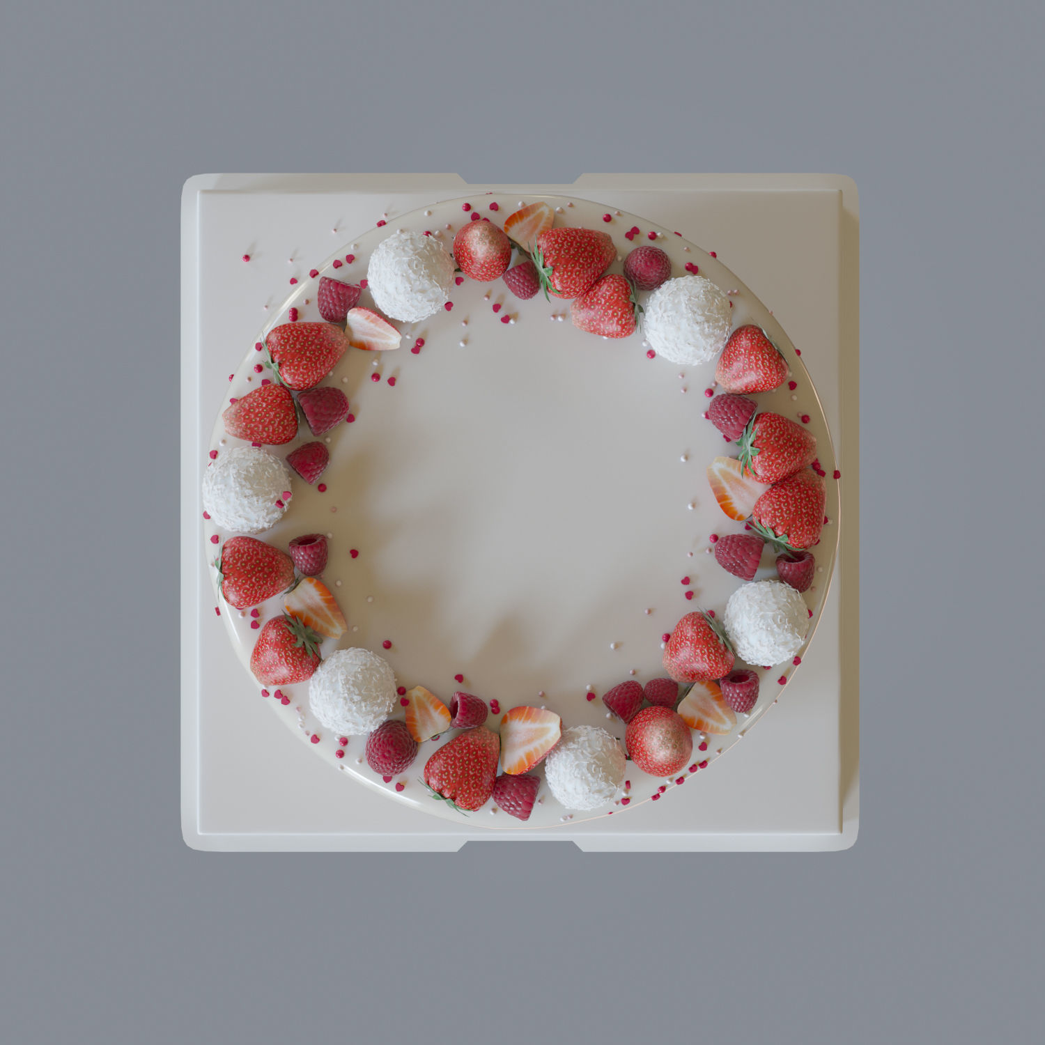 Cake with raffaello candies 3D model_1