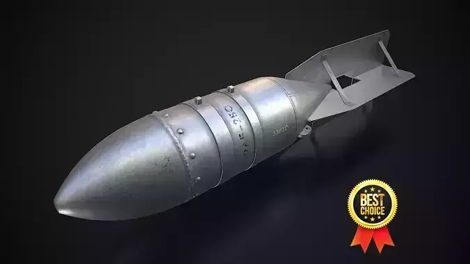 Soviet general purpose air-dropped bomb FAB-250 Low-poly 3D model