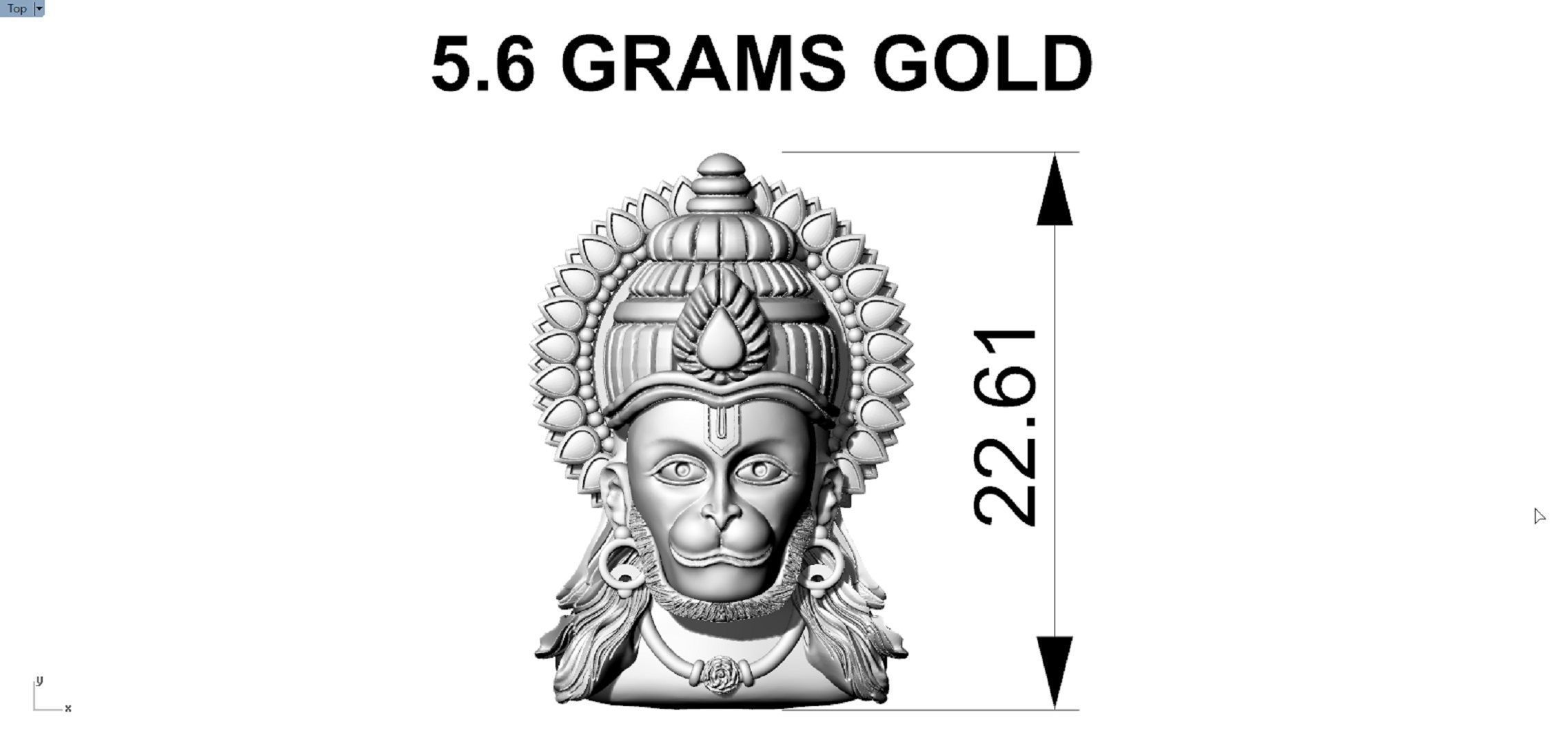 HUNUMAN PENDENT 3D print model_7