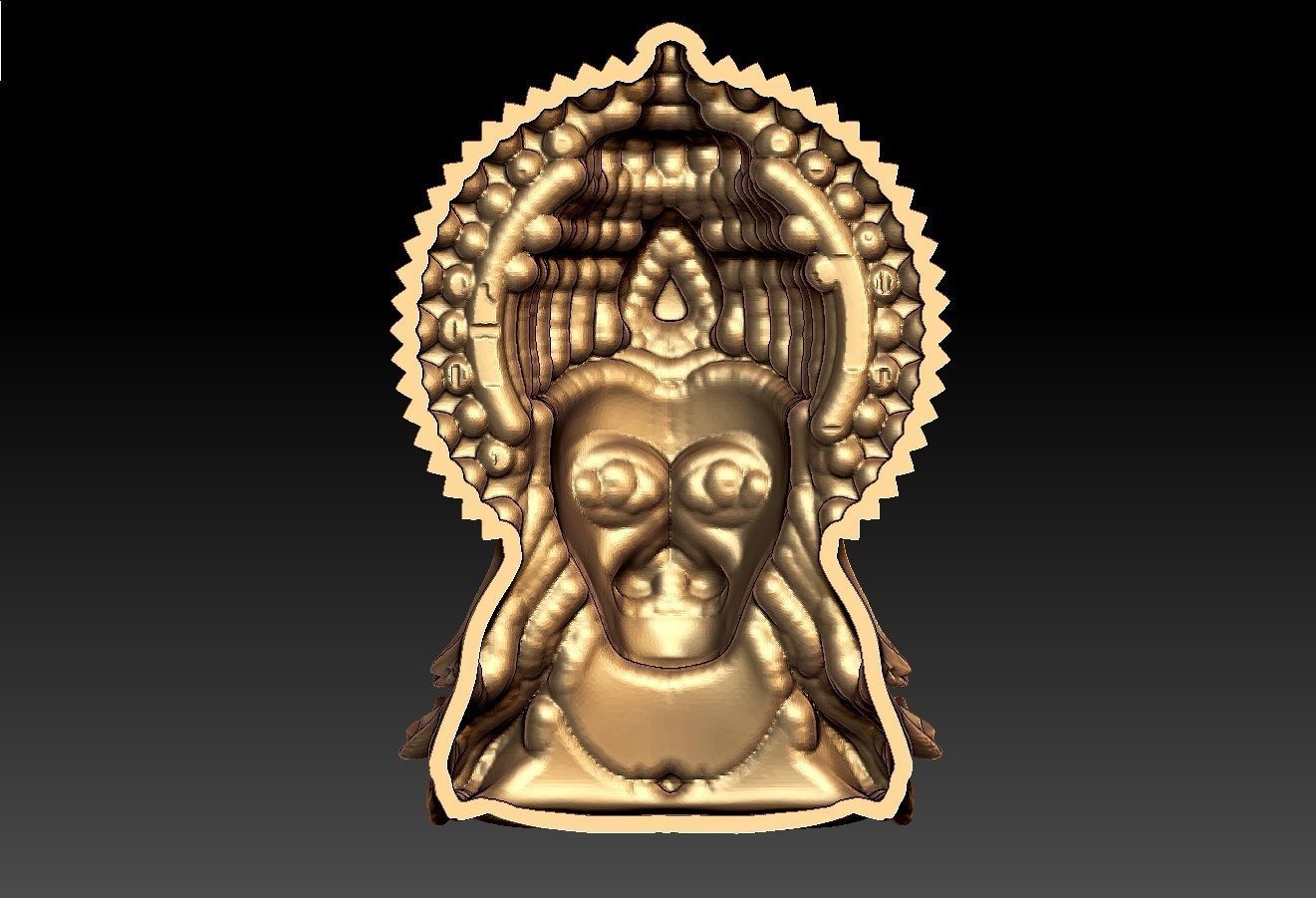 HUNUMAN PENDENT 3D print model_3