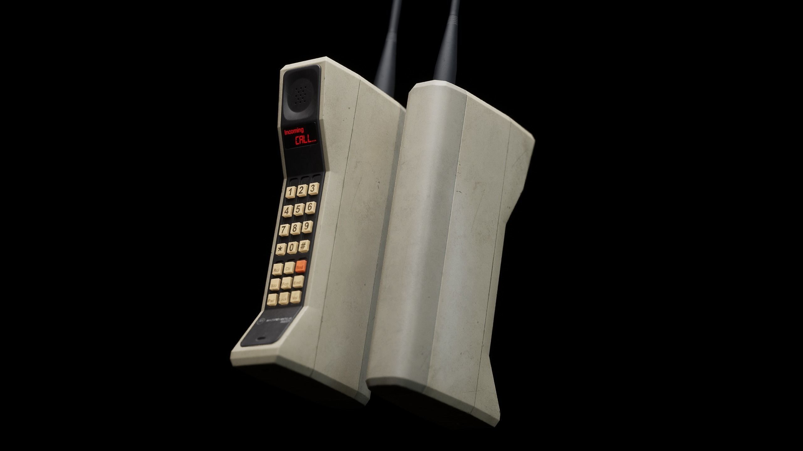 Motorola DynaTAC 8000x Used Backlit Low-poly 3D model_2