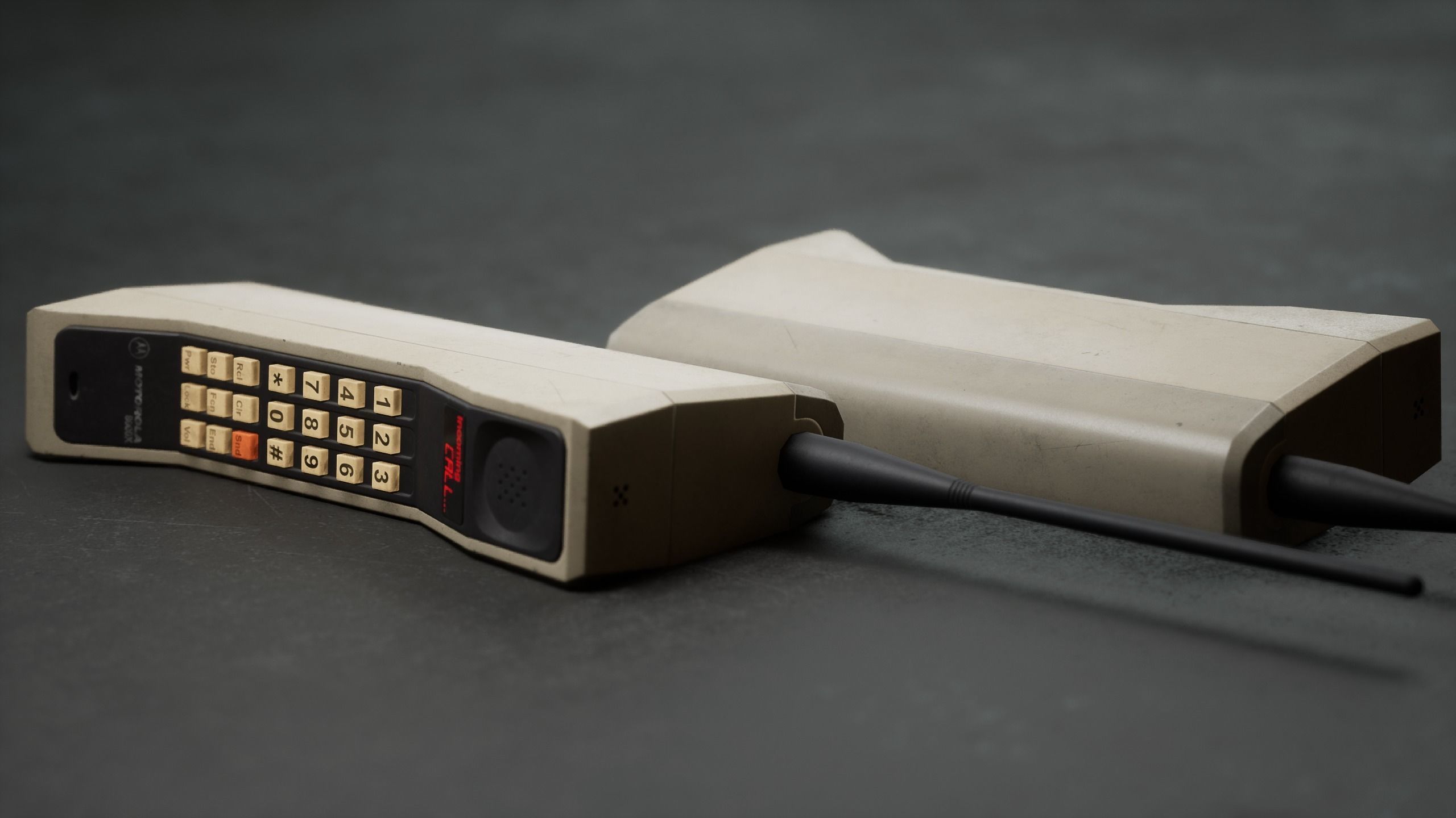 Motorola DynaTAC 8000x Used Backlit Low-poly 3D model_4