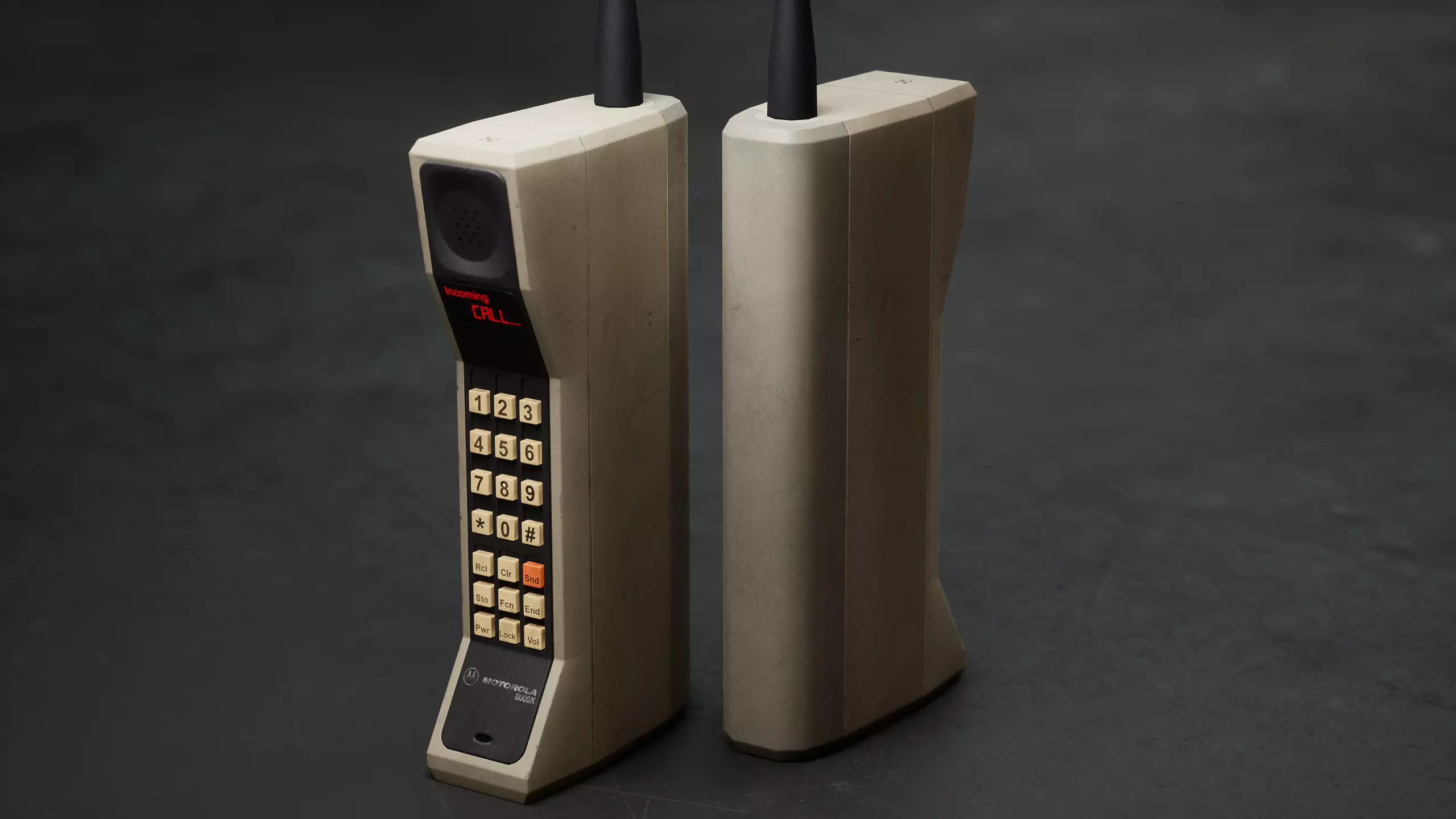 Motorola DynaTAC 8000x Used Backlit Low-poly 3D model_0