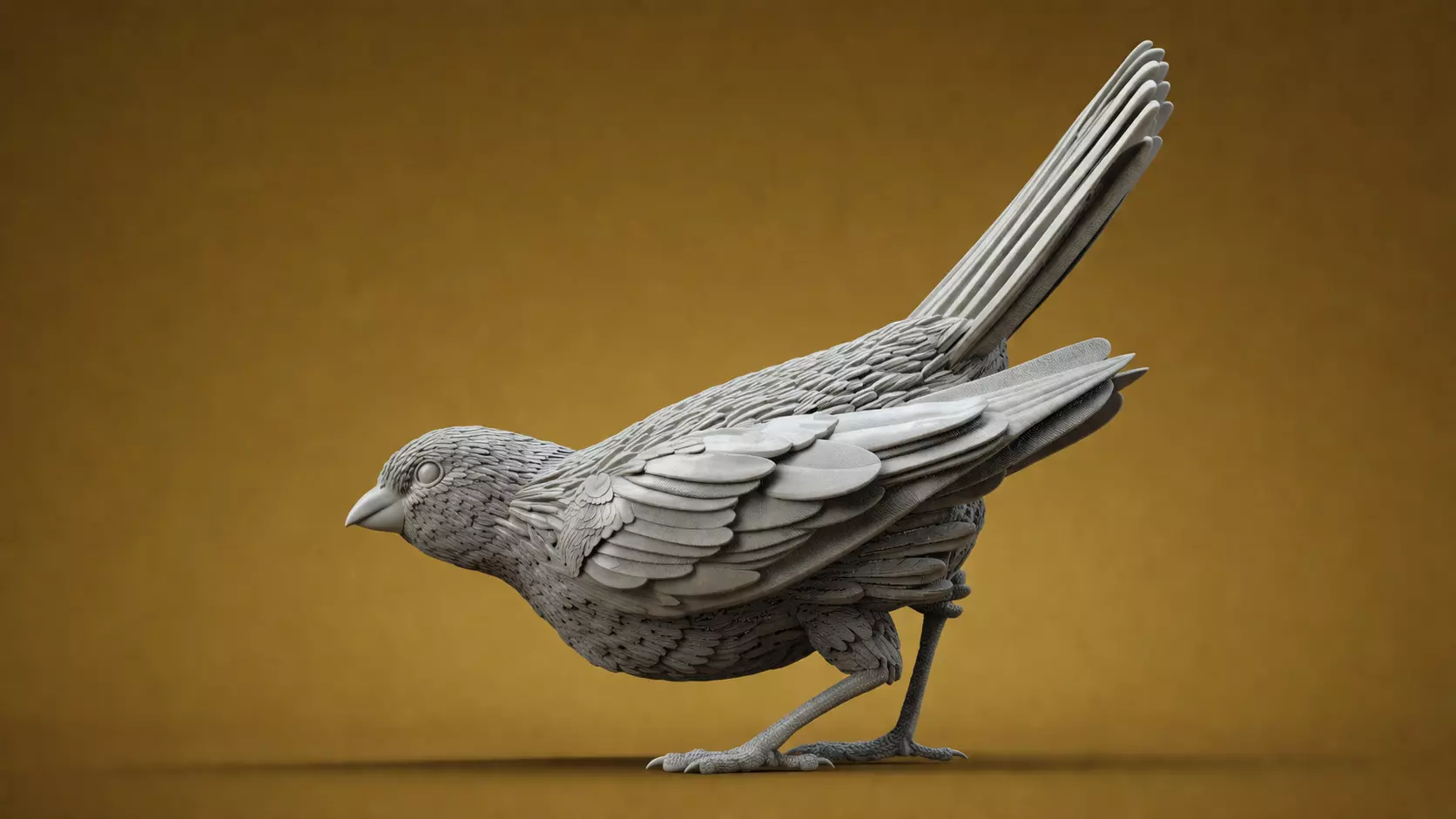 bird sculpture 3D print model