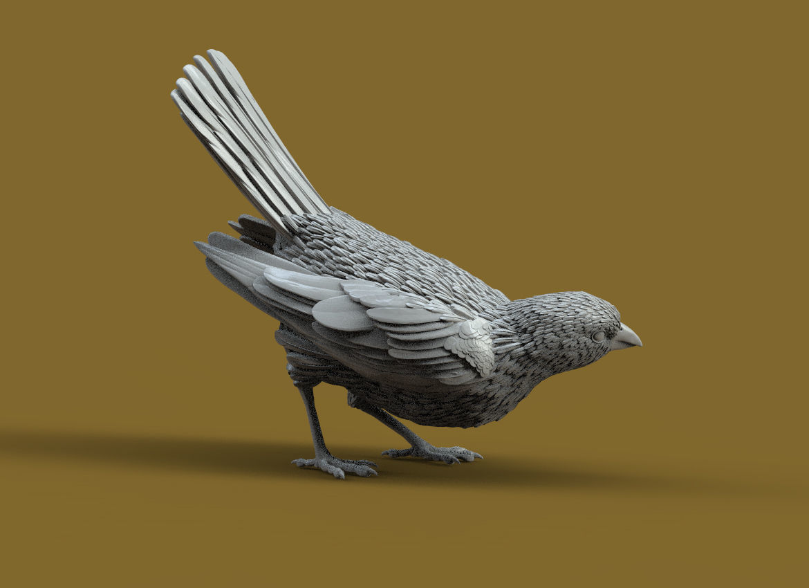 bird sculpture 3D print model_6