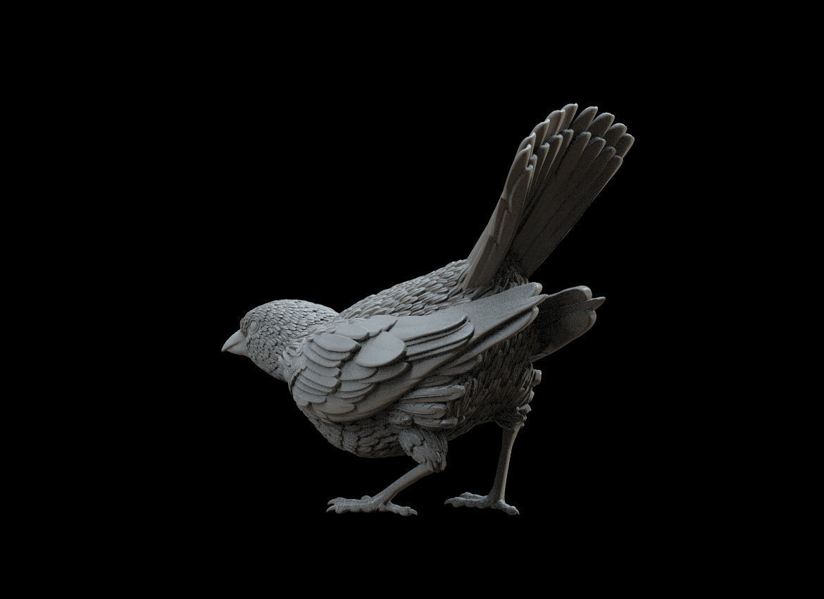bird sculpture 3D print model_2