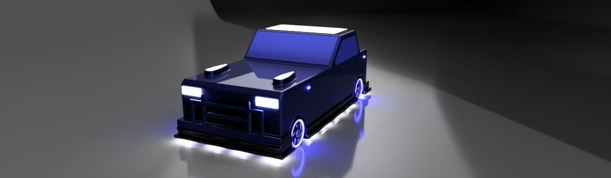 Custom Car Model Low-poly 3D model_3