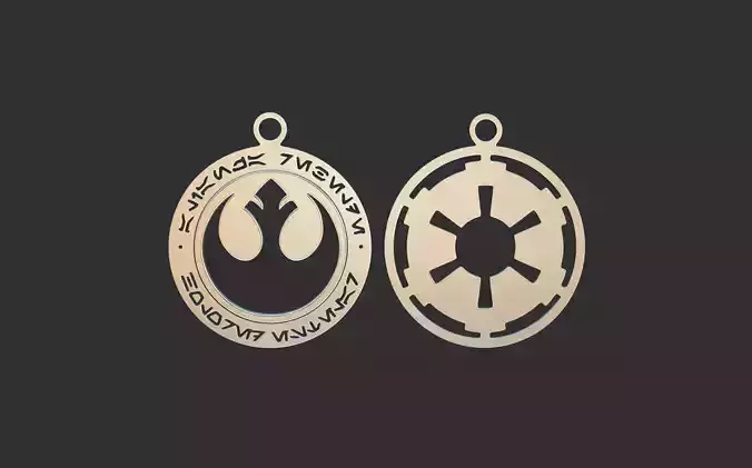 Star wars rebel and empire pendants