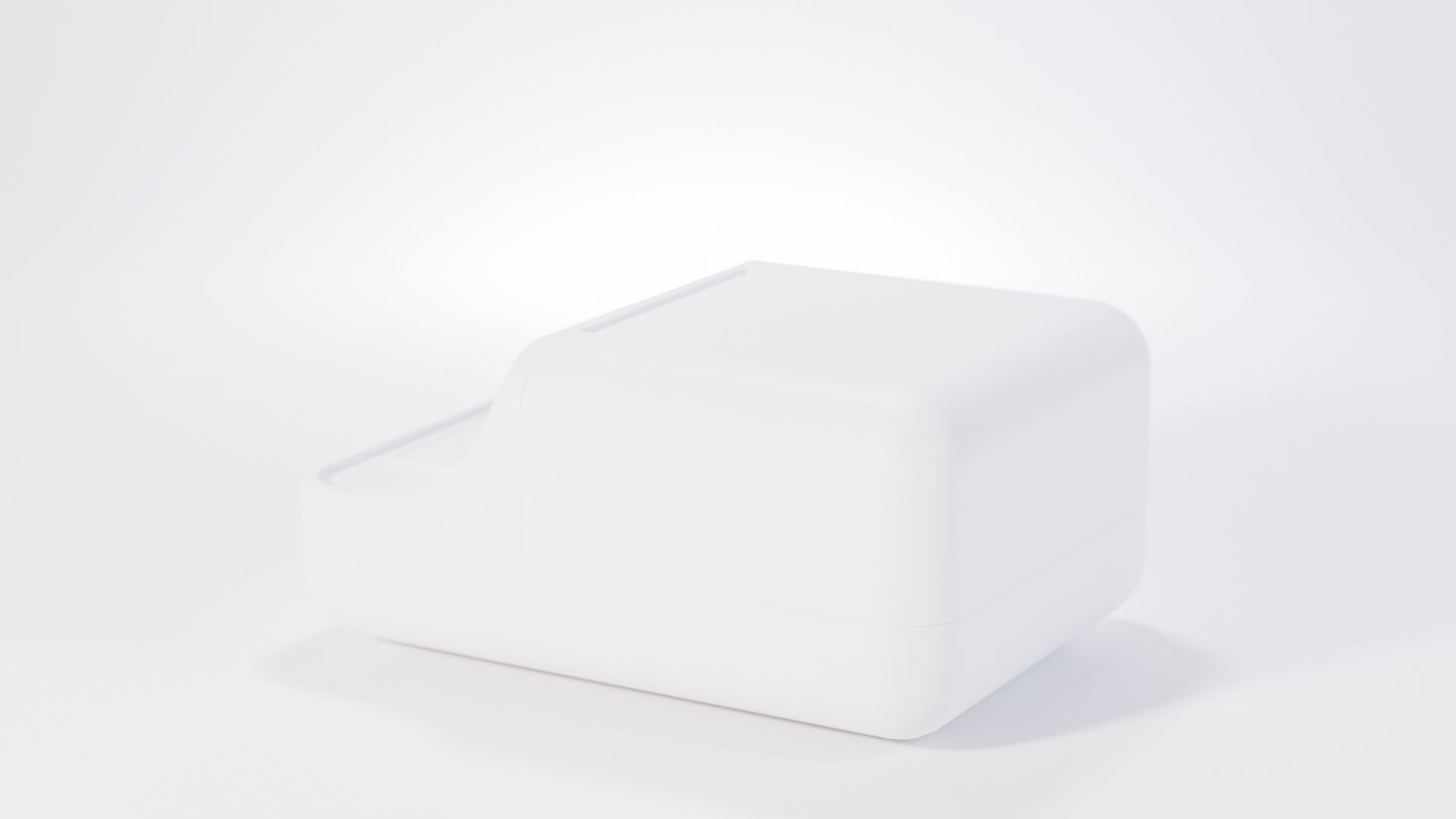 Retro wireless label printer Low-poly 3D model_10