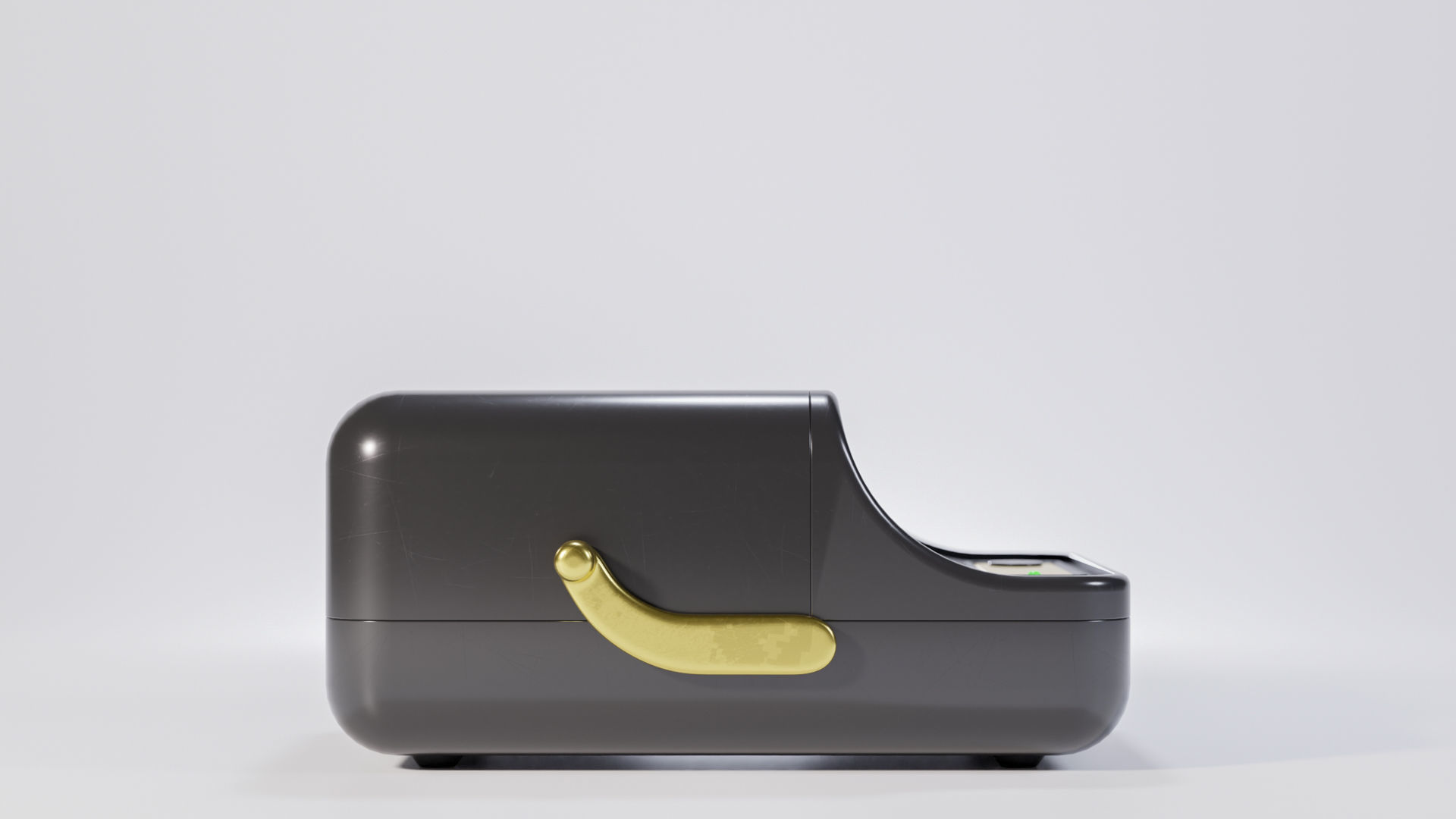 Retro wireless label printer Low-poly 3D model_11