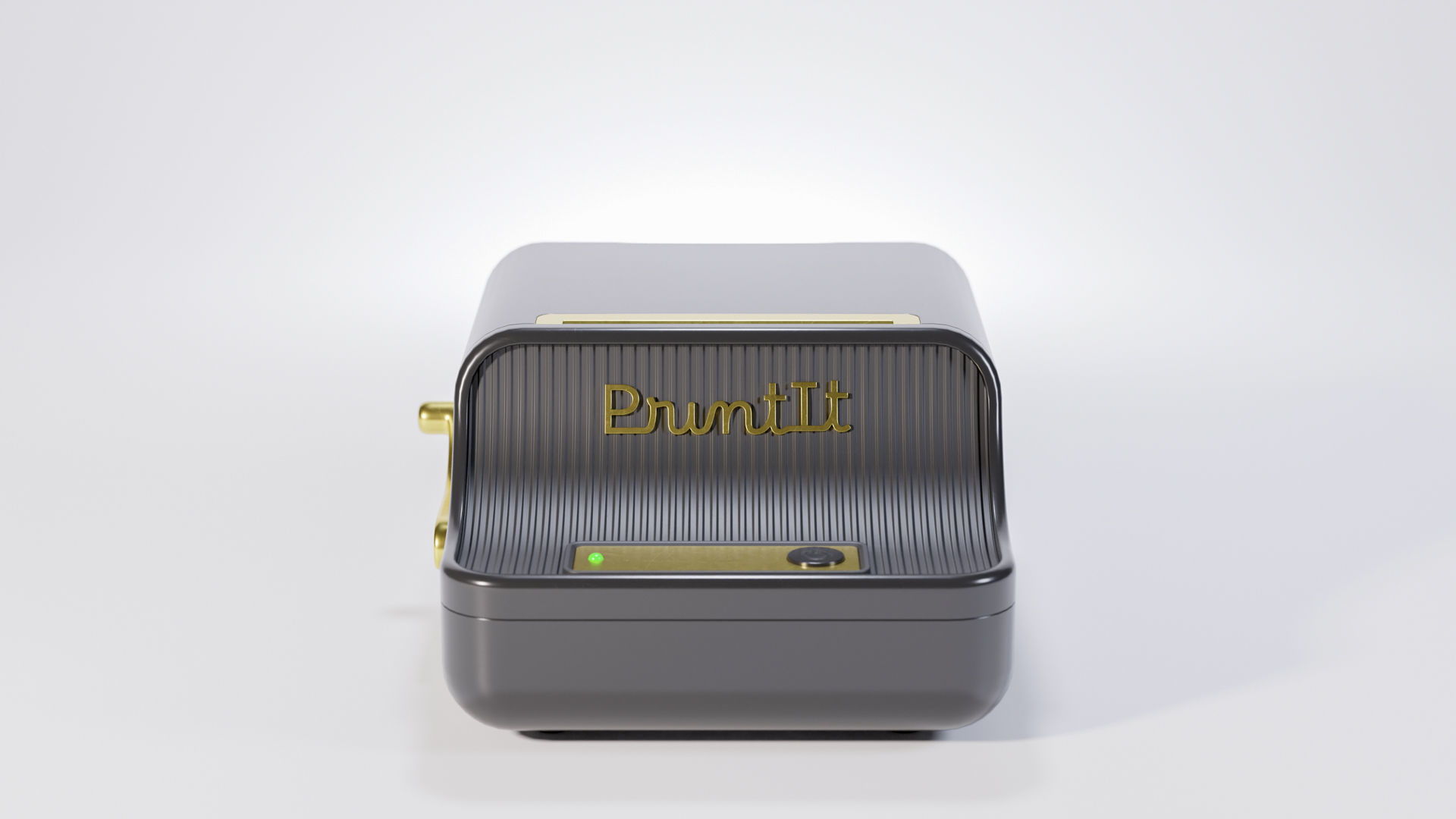 Retro wireless label printer Low-poly 3D model_5