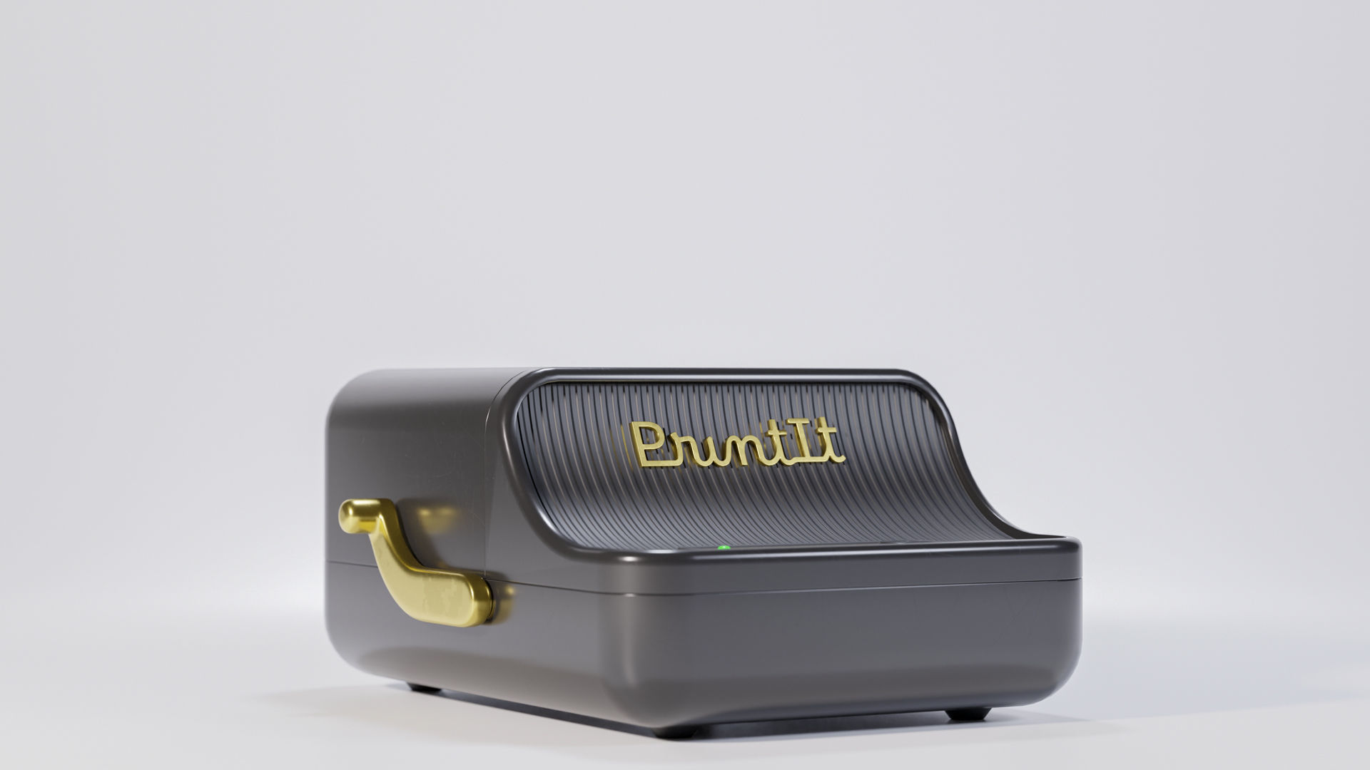 Retro wireless label printer Low-poly 3D model_13