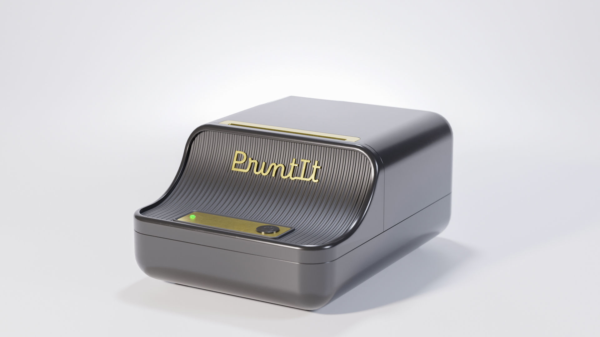 Retro wireless label printer Low-poly 3D model_7