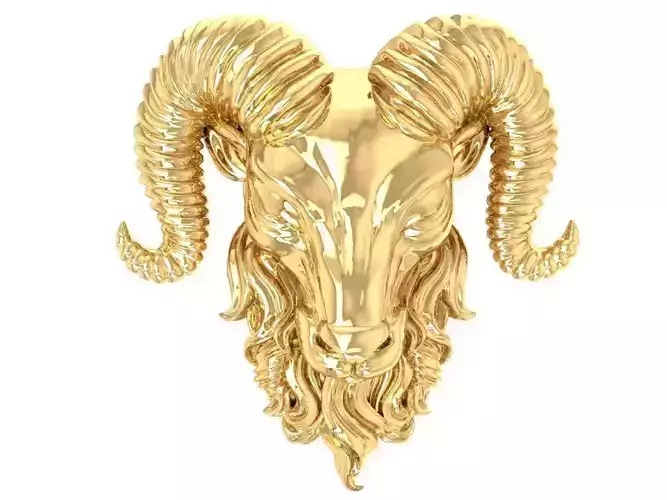 Solid and Hollow Head Goat For Jewelry 3D Model