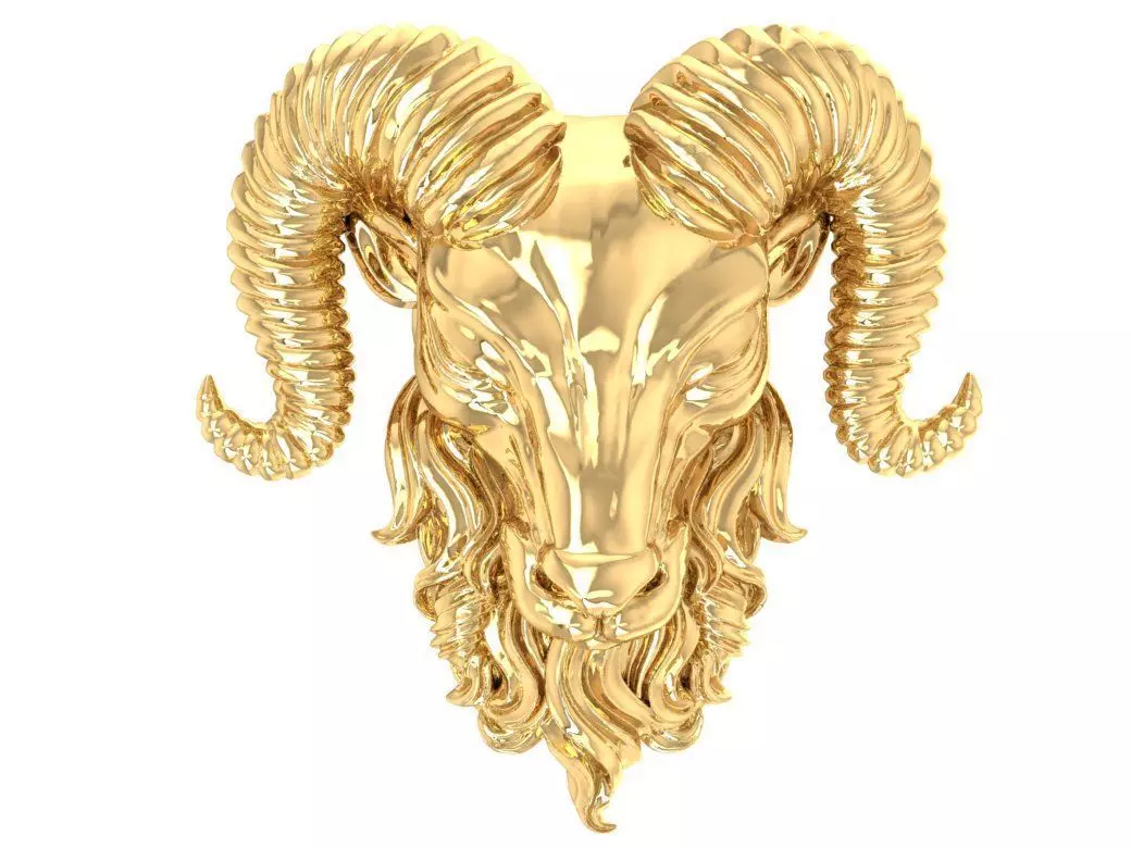 Solid and Hollow Head Goat For Jewelry 3D Model 3D print model