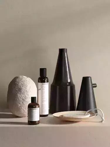 Vases with Body Care Products 3D model