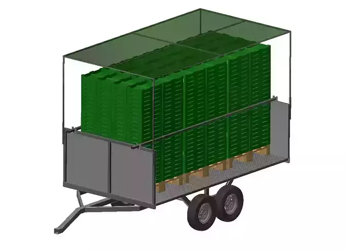 Trailer for Tractor Agricola Blueberry farm 