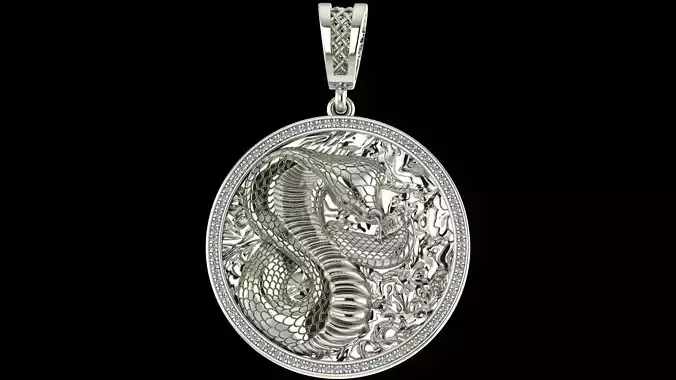 Snake Pendant 3D-Printable Ornamental Jewelry Design 3D print model