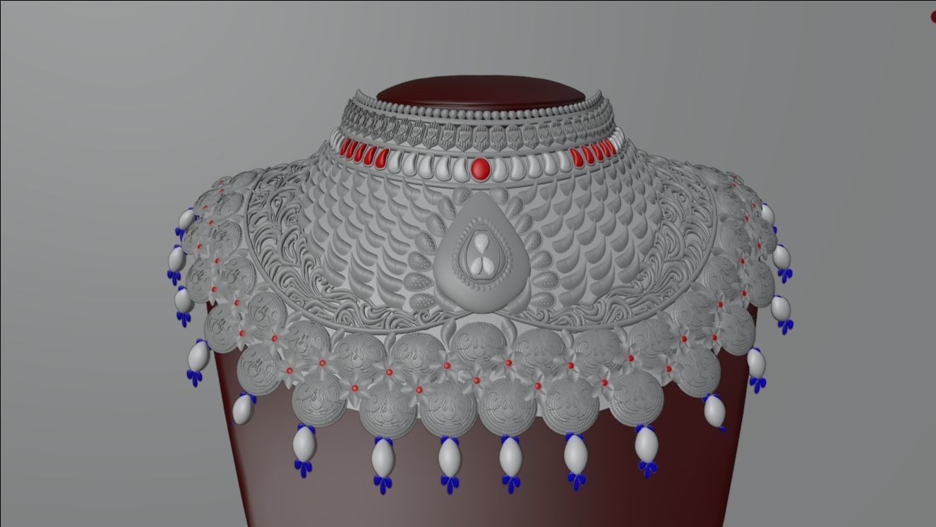 female jewelry necklace 3D model_5