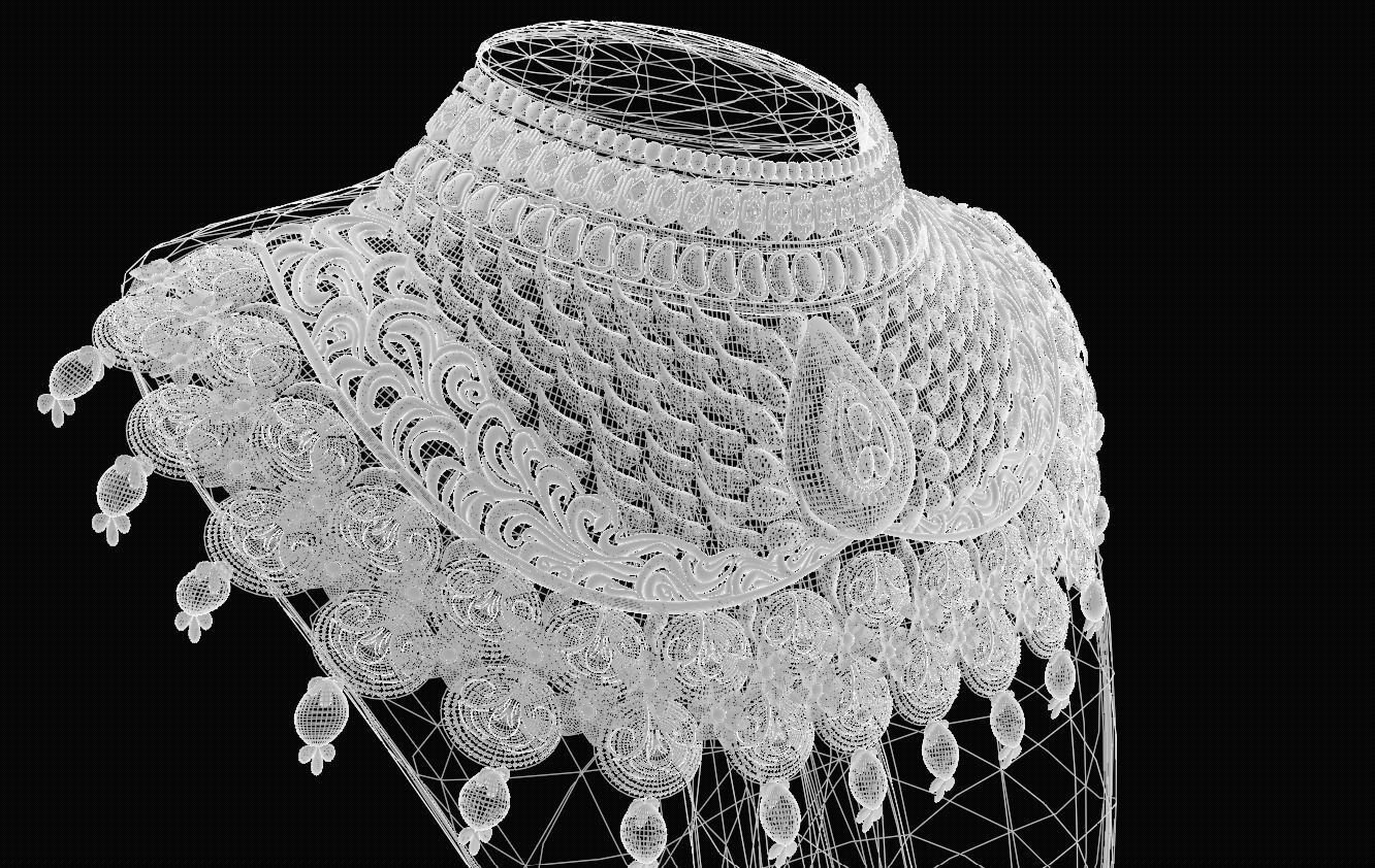 female jewelry necklace 3D model_9