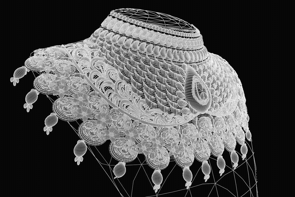 female jewelry necklace 3D model_11